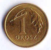 Монета 1 грош. 2017 год, Польша. Монета 1 грош. 2017 год, Польша.