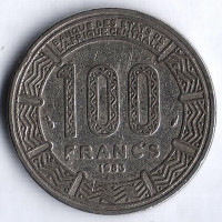 Монета 100 франков. 1983 год, Камерун.