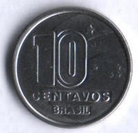 Монета 10 сентаво. 1990 год, Бразилия.