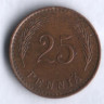 25 пенни. 1941 год, Финляндия.