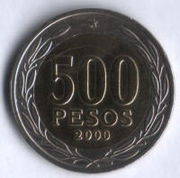 500 песо. 2000 год, Чили.