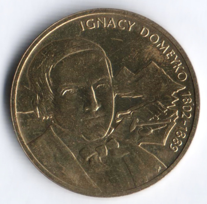 Монета 2 злотых. 2007 год, Польша. Игнацы Домейко.