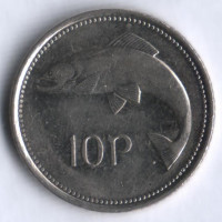 Монета 10 пенсов. 1996 год, Ирландия.