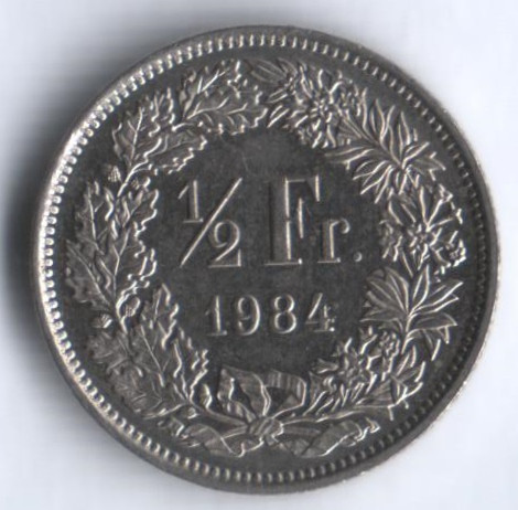 1/2 франка. 1984 год, Швейцария.