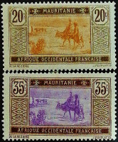 Набор марок (2 шт.). "Пересечение пустыни". 1913 год, Мавритания.