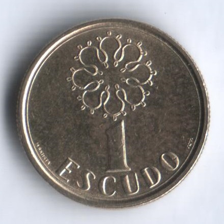Монета 1 эскудо. 1986 год, Португалия.
