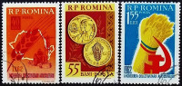 Набор почтовых марок (3 шт.). "Завершение проекта коллективизации сельского хозяйства". 1962 год, Румыния.
