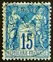 Почтовая марка. "Мир и торговля". 1878 год, Франция.