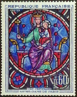 Марка почтовая. "800-летие собора Нотр-Дам в Париже". 1964 год, Франция.