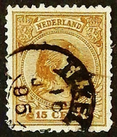 Почтовая марка. "Принцесса Вильгельмина". 1891 год, Нидерланды.