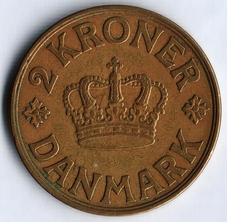 Монета 2 кроны. 1939 год, Дания. N;GJ.