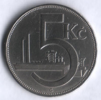 5 крон. 1938 год, Чехословакия.
