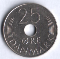 Монета 25 эре. 1983 год, Дания. R;B.