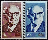 Набор марок (2 шт.). "Инаугурация президента Дидерихса". 1975 год, Южная Африка.