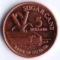 Монета 5 долларов. 2012 год, Гайана.