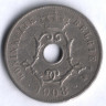 Монета 25 сантимов. 1908 год, Бельгия (Belgie).
