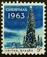Почтовая марка. "Рождество-1963". 1963 год, США.