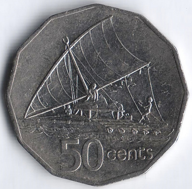 Монета 50 центов. 1995 год, Фиджи.