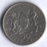 Монета 50 центов. 1994 год, Кения.