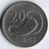Монета 20 центов. 1992 год, Фиджи.