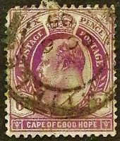 Почтовая марка (6 p.). "Король Эдуард VII". 1903 год, Мыс Доброй Надежды (Южная Африка).