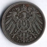 Монета 5 пфеннигов. 1908 год (D), Германская империя.