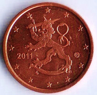 Монета 2 цента. 2011(Fl) год, Финляндия.