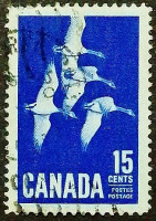 Почтовая марка. "Гуси". 1963 год, Канада.