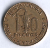 Монета 10 франков. 1996 год, Западно-Африканские Штаты. FAO.