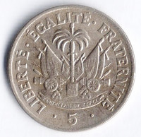 Монета 5 сантимов. 1958 год, Гаити.