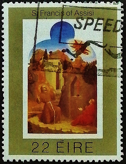 Почтовая марка. "Стигматизация святого Франциска" - Сассетта. 1982 год, Ирландия.