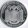 Монета 1 доллар. 1992(S) год, США. Бейсбол.