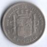 Монета 2 песеты. 1870(74) год, Испания.