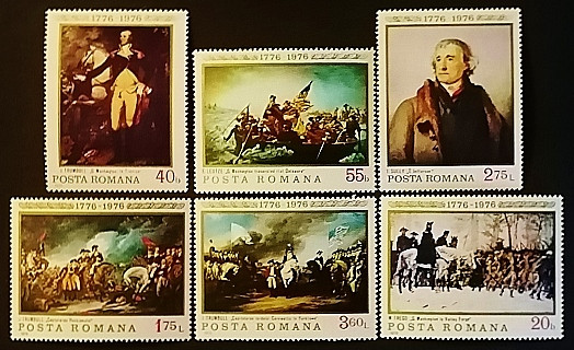 Набор почтовых марок  (6 шт.). "Американская революция". 1976 год, Румыния.