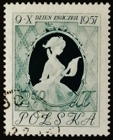 Марка почтовая. "День печати". 1957 год, Польша.