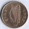 Монета 20 пенсов. 1992 год, Ирландия.