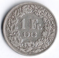 1 франк. 1913 год, Швейцария.