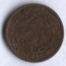 Монета 1 цент. 1915 год, Нидерланды.