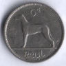 Монета 6 пенсов. 1928 год, Ирландия.