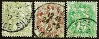 Набор почтовых марок (3 шт.). "Ангелы". 1900 год, Франция.