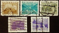Набор марок (5 шт.). "Пейзажи (малый формат)". 1932 год, Австрия.