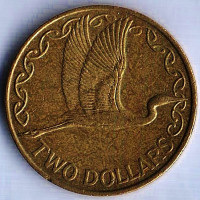 Монета 2 доллара. 2015 год, Новая Зеландия.