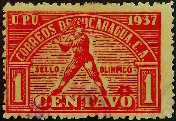 Почтовая марка (1 c.). "Центральноамериканские Карибские игры". 1937 год, Никарагуа. Почтовая марка (1 c.). "Центральноамериканские Карибские игры". 1937 год, Никарагуа.