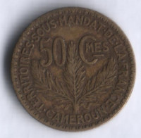 Монета 50 сантимов. 1924 год, Камерун.
