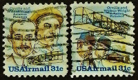 Набор почтовых марок (2 шт.). "Братья Райт". 1978 год, США.