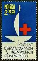 Почтовая марка. "Красный крест". 1963 год, Польша.