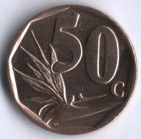 50 центов. 2004 год, ЮАР. (Suid Afrika).