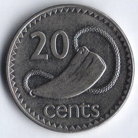 Монета 20 центов. 1994 год, Фиджи.
