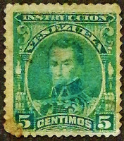 Почтовая марка (5 c.). "Симон Боливар". 1904 год, Венесуэла.