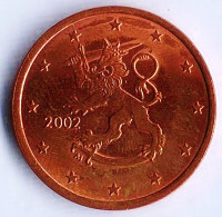 Монета 5 центов. 2002(M) год, Финляндия.